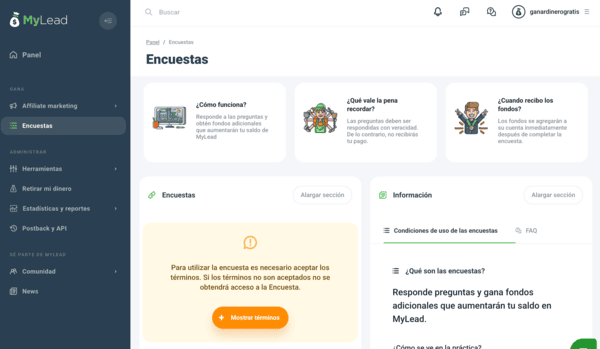 MyLead captura encuestas
